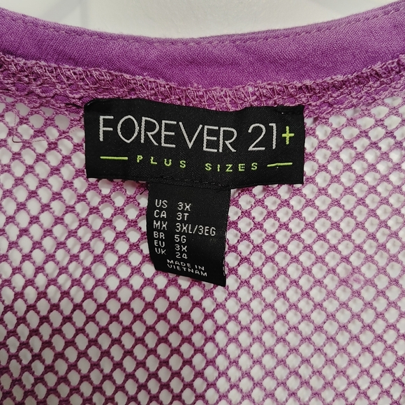 Forever 21 mesh purple plus size  top 3x - Picture 2 of 4
